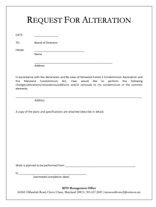 Alteration Request Form